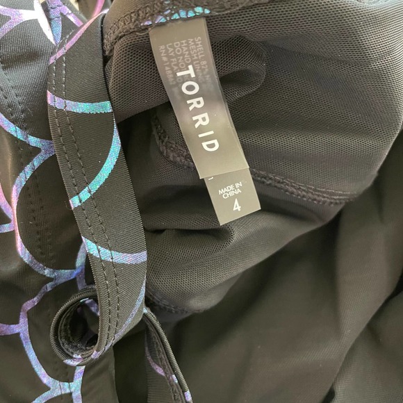 Torrid NWT Scoop Neck Long Length Swim Dress - Mermaid Size 4X Metallic Shimmer - Picture 8 of 9